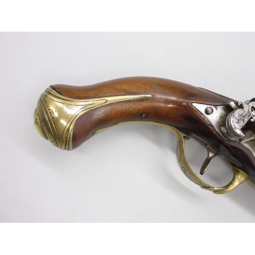 56 - Pair of Spanish 16 bore Miquelet pistols, 9.5