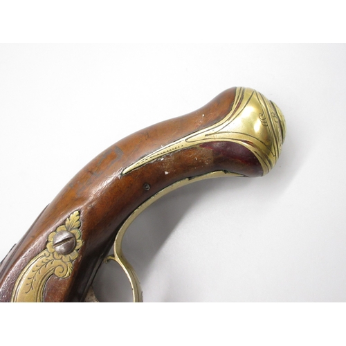 56 - Pair of Spanish 16 bore Miquelet pistols, 9.5