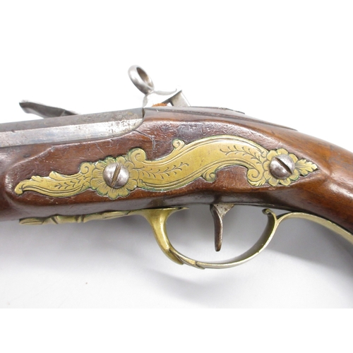 56 - Pair of Spanish 16 bore Miquelet pistols, 9.5