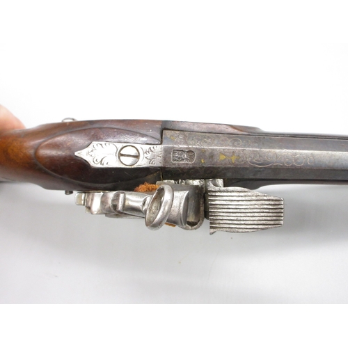 56 - Pair of Spanish 16 bore Miquelet pistols, 9.5