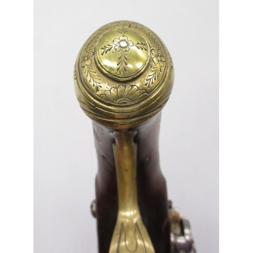 56 - Pair of Spanish 16 bore Miquelet pistols, 9.5