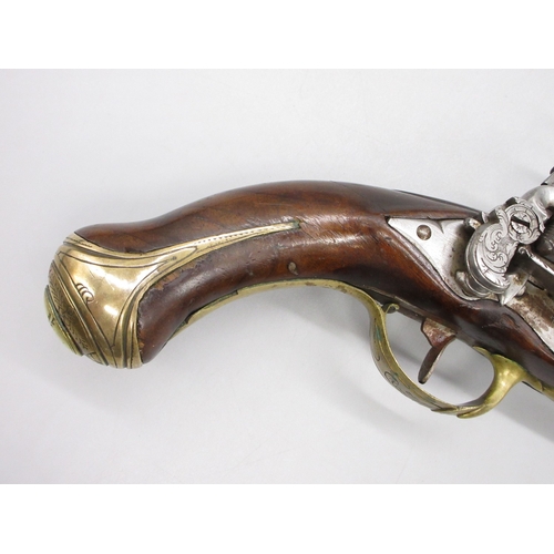 56 - Pair of Spanish 16 bore Miquelet pistols, 9.5