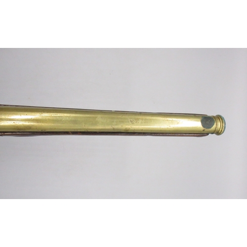 57 - 18th Century Italian 20 bore brass barrelled holster pistol, 12