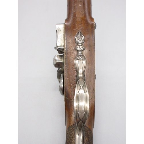 58 - Pair of French 20 bore flintlock pistols, 8.5