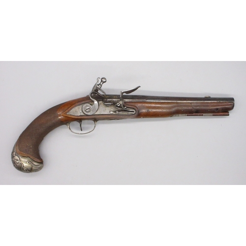 58 - Pair of French 20 bore flintlock pistols, 8.5