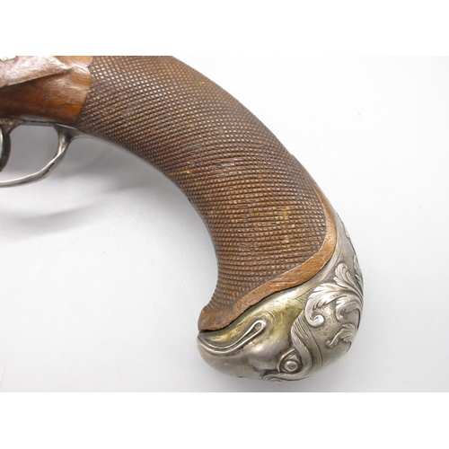 58 - Pair of French 20 bore flintlock pistols, 8.5