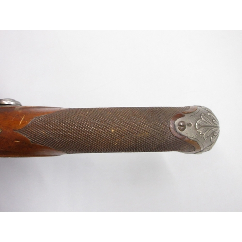 58 - Pair of French 20 bore flintlock pistols, 8.5