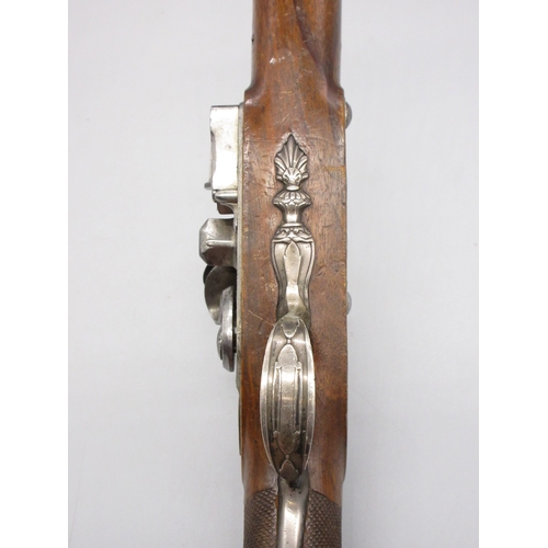 58 - Pair of French 20 bore flintlock pistols, 8.5