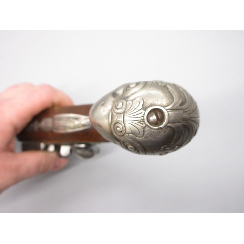 58 - Pair of French 20 bore flintlock pistols, 8.5