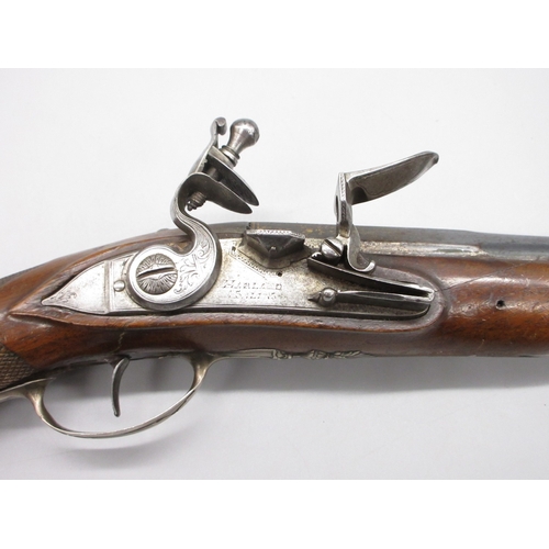 58 - Pair of French 20 bore flintlock pistols, 8.5