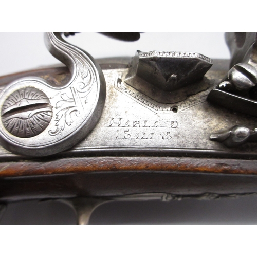 58 - Pair of French 20 bore flintlock pistols, 8.5