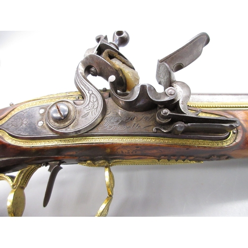 59 - Pair of Belgium presentation quality 22 bore flintlock pistols by `Lepage Jeil A Bruxcelle', 9