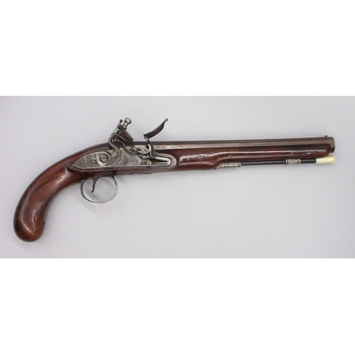60 - Pair of Irish 18 bore flintlock duelling pistols by `Rainsford Dublin', 10