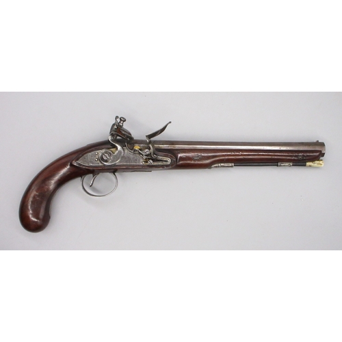 60 - Pair of Irish 18 bore flintlock duelling pistols by `Rainsford Dublin', 10