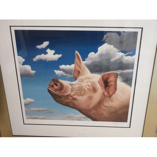 Paul James (British Contemporary); 'Winston (Pig)' giclee print, signed, titled and numbered 5/295 in pencil, 61cm x 64cm with Washington Green COA