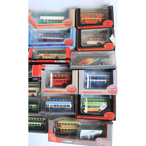 20 - Collection of mostly 1/76 scale diecast bus and tram models to include Corgi Original Omnibus Co, EF... 
