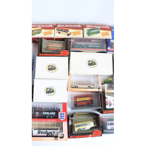 20 - Collection of mostly 1/76 scale diecast bus and tram models to include Corgi Original Omnibus Co, EF... 