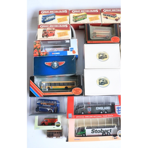 20 - Collection of mostly 1/76 scale diecast bus and tram models to include Corgi Original Omnibus Co, EF... 