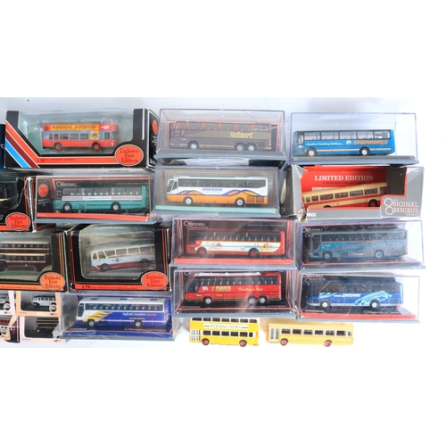 20 - Collection of mostly 1/76 scale diecast bus and tram models to include Corgi Original Omnibus Co, EF... 