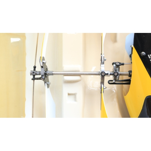 33 - Three large scale radio controlled models to include two helicopters, a Copter X450 in metal flight ... 