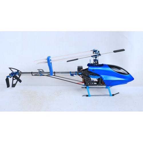 33 - Three large scale radio controlled models to include two helicopters, a Copter X450 in metal flight ... 