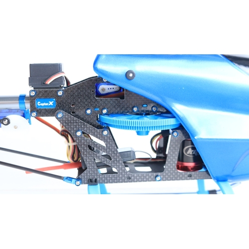 33 - Three large scale radio controlled models to include two helicopters, a Copter X450 in metal flight ... 