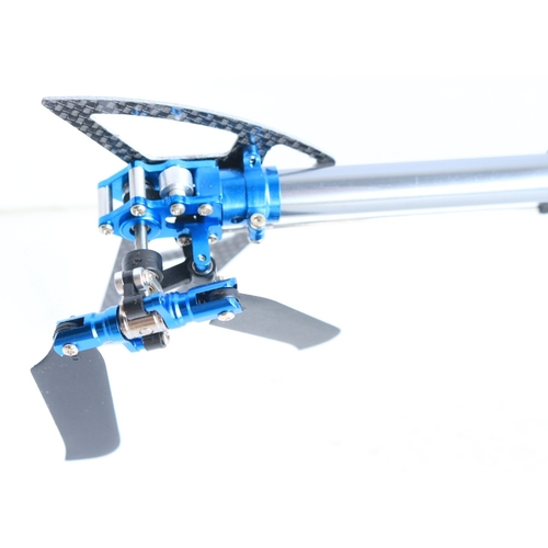 33 - Three large scale radio controlled models to include two helicopters, a Copter X450 in metal flight ... 