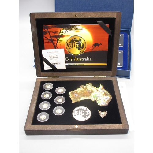 29 - Windsor Mint Big 7 Australia 7 coin encapsulated set (24ct 0.5g each) 3 History of Britain  .585 0.5... 