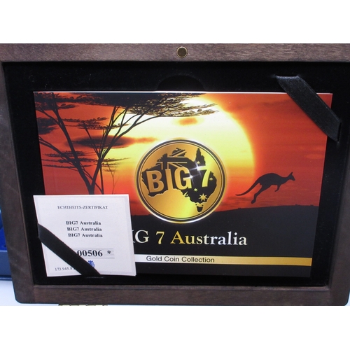 29 - Windsor Mint Big 7 Australia 7 coin encapsulated set (24ct 0.5g each) 3 History of Britain  .585 0.5... 