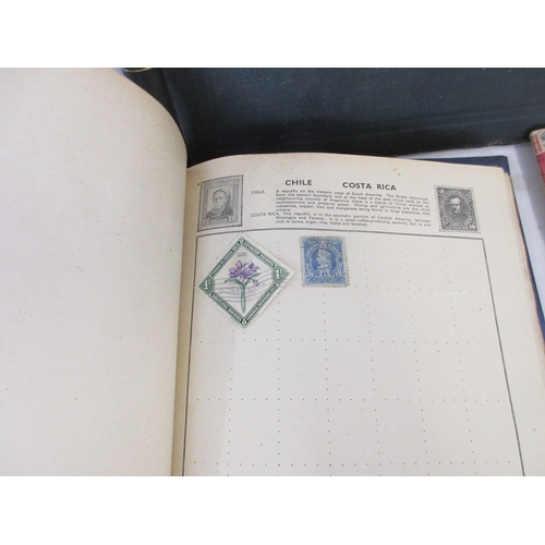 Collection of coins and stamps to inc. 4 partially filled stamp albums ...
