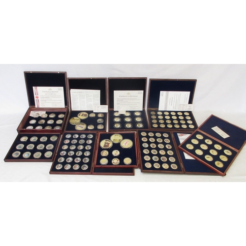 Large collection of commemorative plated coins in sets (partially ...