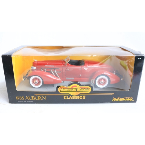 50 - Four diecast 1/18 scale vintage themed car models to include a Sun Star Jaguar XK140 Drophead Coupe,... 