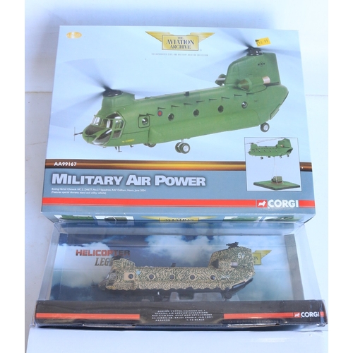 Two 1/72 scale diecast Royal Air Force Boeing-Vertol Chinook