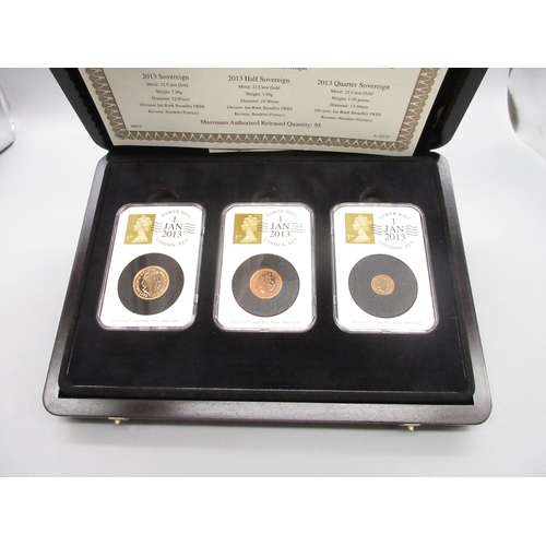 40 - Date Stamp - The United Kingdom 2013 Sovereign Set comprising Sovereign, Half Sovereign and a Quarte... 