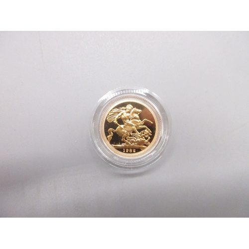 13 - The Royal Mint - The 1982 Proof Sovereign encapsulated in case with COA

Bradley's shipping £28.00 p... 