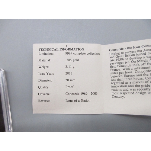 27 - Concorde The Final Farewell .585 3.1g gold coin, encapsulated with COA

Bradley's shipping £23.00 pl... 