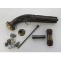 Four barrelled hand-turned revolver with bone inlay to handle and bone ...