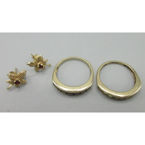 30 - 9ct yellow gold channel set yellow sapphire ring, stamped 375, size N, 9ct yellow gold channel set s... 