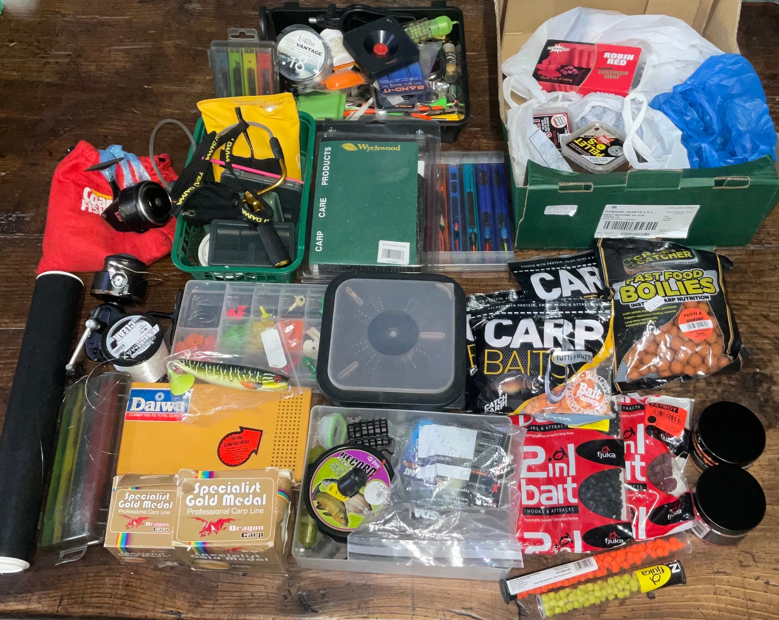 Large collection of fishing tackle and accessories inc. two spinning ...