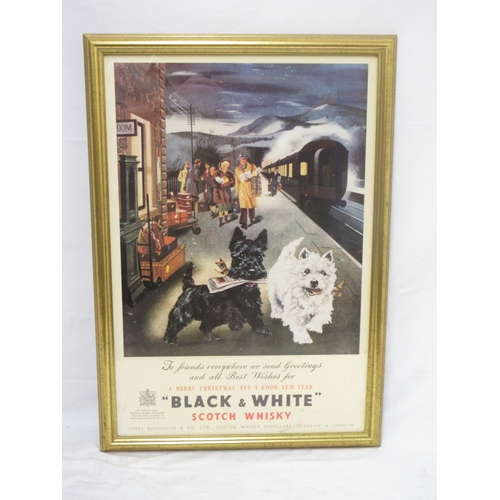 416 - Framed 'Black & White' Scotch Whisky poster, 49.4cm x 70.5cm

Bradleys shipping £73.00 plus vat (UK ... 