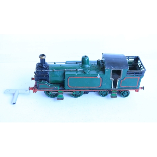 O gauge clockwork 4-4-0 steam locomotive model, all metal construction ...