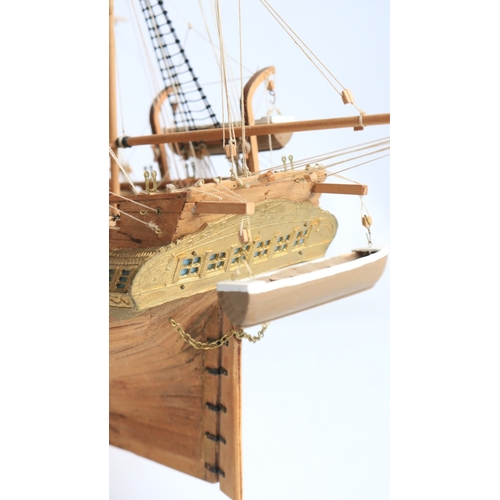 Well constructed plank on frame kit built wooden sailing ship model of ...
