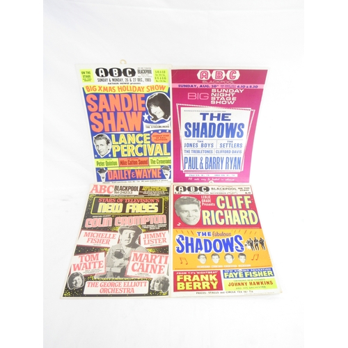 417 - Collection of assorted ABC Blackpool vintage entertainment posters for events to inc. Cliff Richards... 