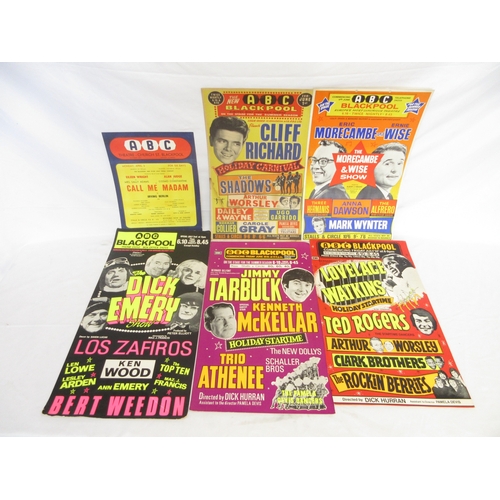 417 - Collection of assorted ABC Blackpool vintage entertainment posters for events to inc. Cliff Richards... 