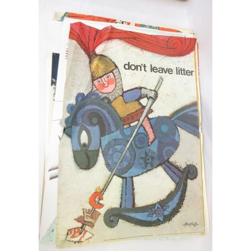 419 - Collection of assorted posters and artwork (some posters are reproduction), Ordnance Survey maps of ... 