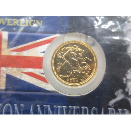 25 - 2003 United Kingdom Gold Bullion Half-Sovereign Coronation Anniversary Year

Bradley's shipping £28.... 