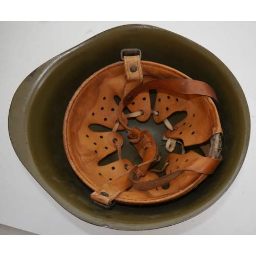 202 - Post War Czech Slovakia M-1953 Combat Helmet, complete with full leather liner and chin strap.

Brad... 