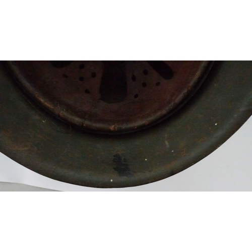 203 - WWII M42 Luftwaffe Helmet with original liner and chin strap, indistinct size stamp, Factory stamp 1... 