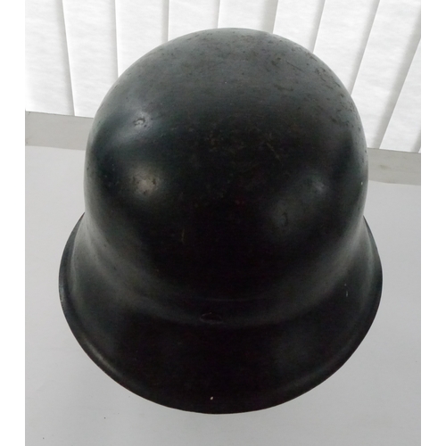 203 - WWII M42 Luftwaffe Helmet with original liner and chin strap, indistinct size stamp, Factory stamp 1... 