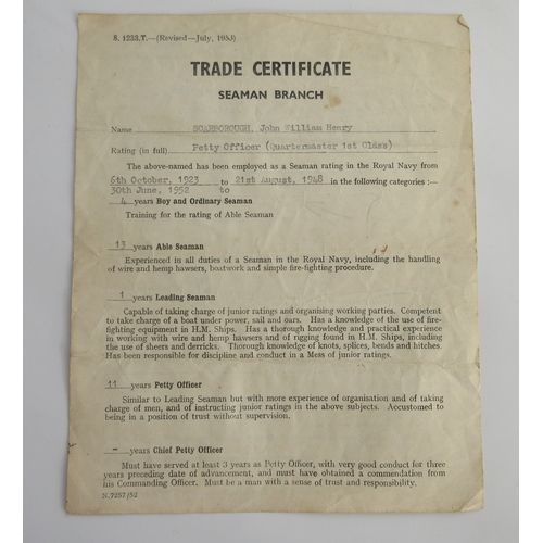 1 - Collection of Medals To D/J 108547 John William Henry Scarborough RN, who's Naval career began in Oc... 